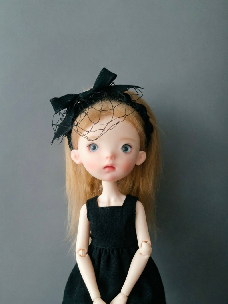 Black Bow 1/6 BJD Headband - Handmade Doll Headpiece - ToastDoll
