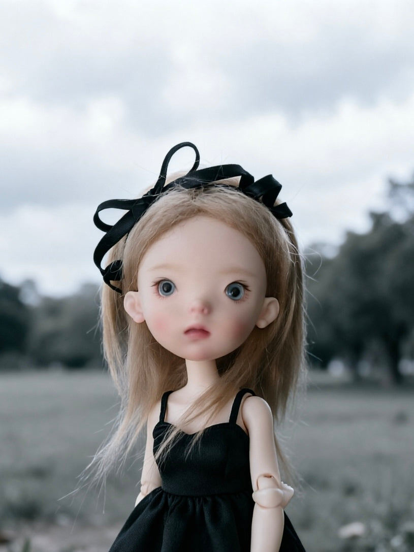 Black Bow 1/6 BJD Headband - Handmade Doll Headpiece - ToastDoll