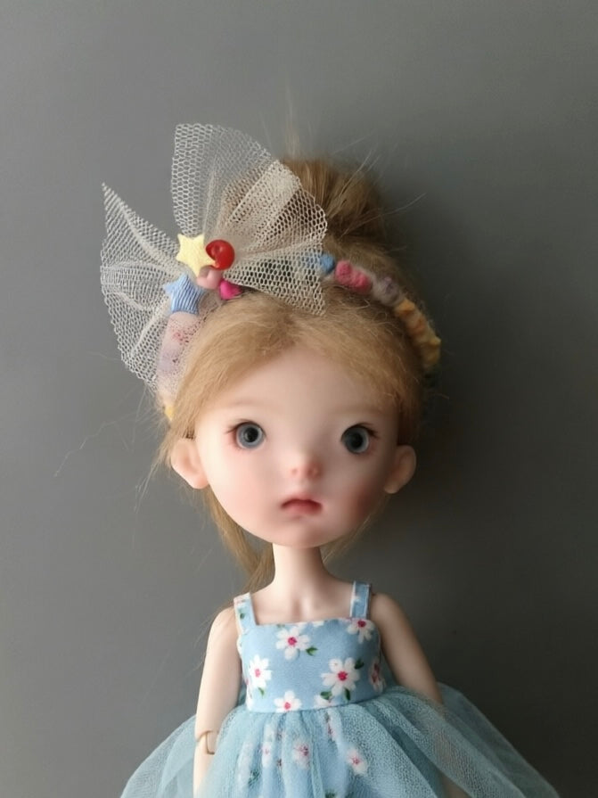 Vibrant Bow 1/6 BJD Headband - Handmade Doll Headpiece - ToastDoll