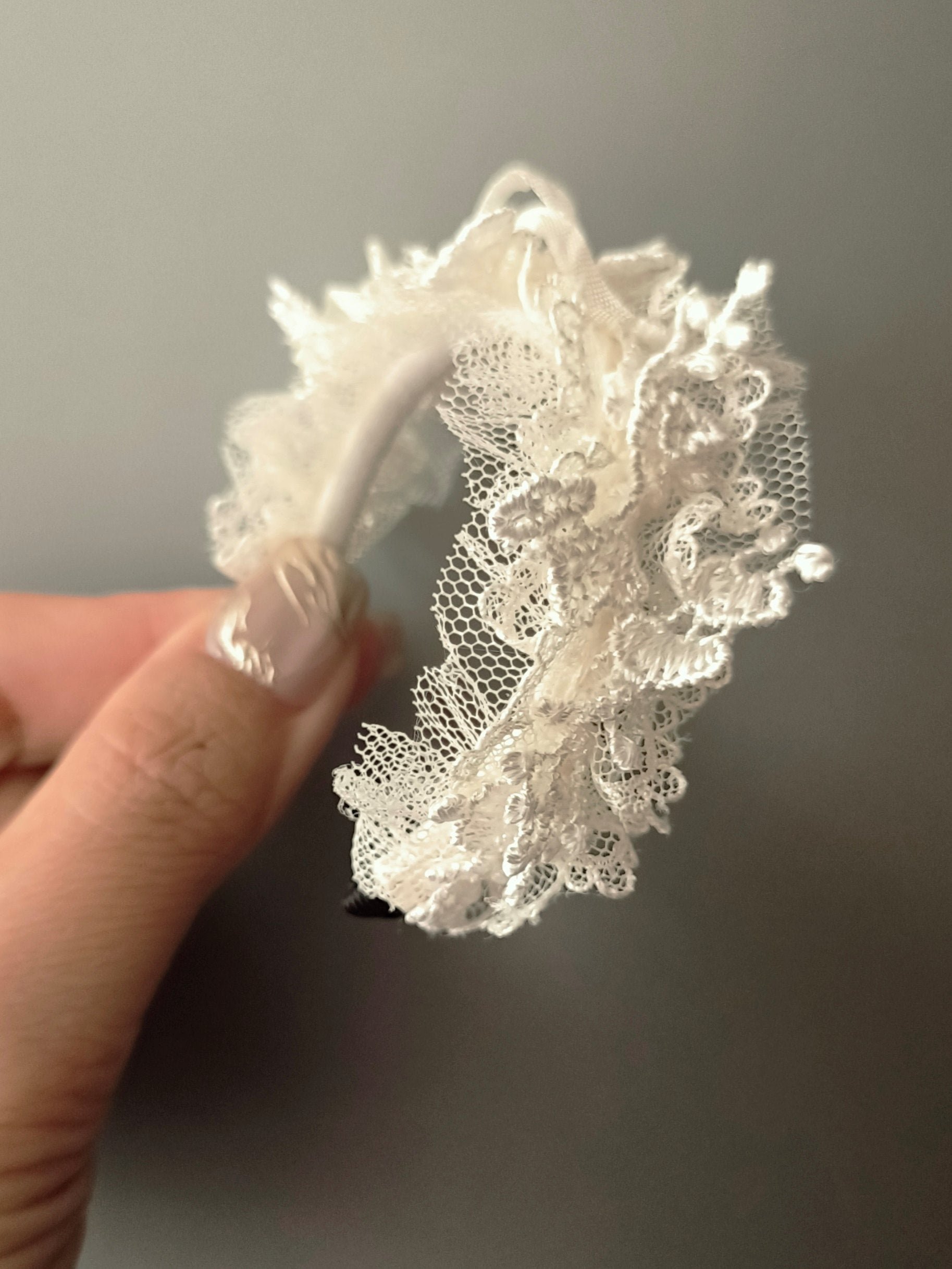 Lace Pearl 1/6 BJD Headband - Handmade Doll Headpiece - ToastDoll