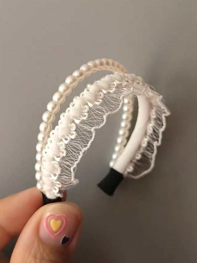 Lace Pearl 1/6 BJD Headband - Handmade Doll Headpiece - ToastDoll