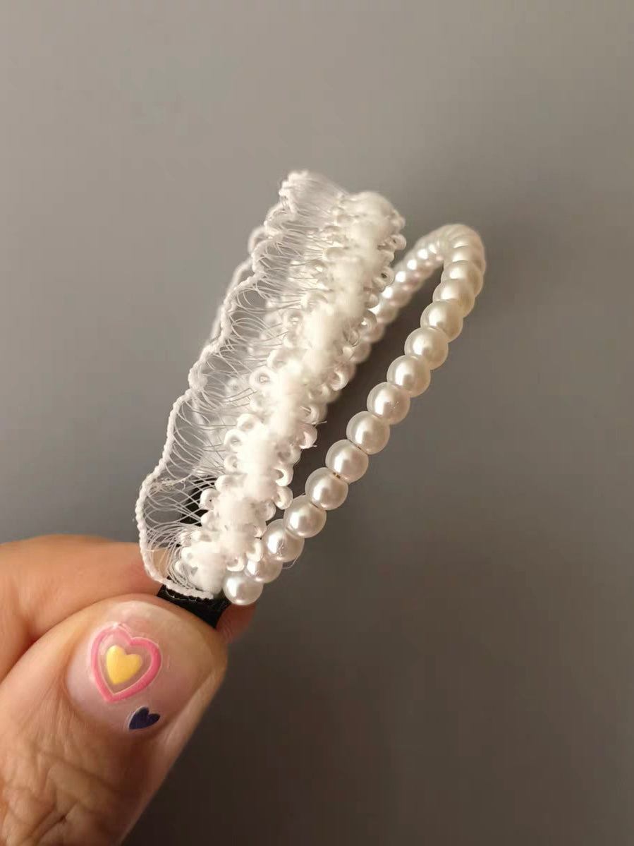 Lace Pearl 1/6 BJD Headband - Handmade Doll Headpiece - ToastDoll