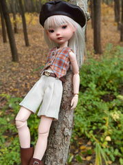 Handmade Outfit for Blythe/Obitsu,Plaid Waistcoat and Shorts Suit Set