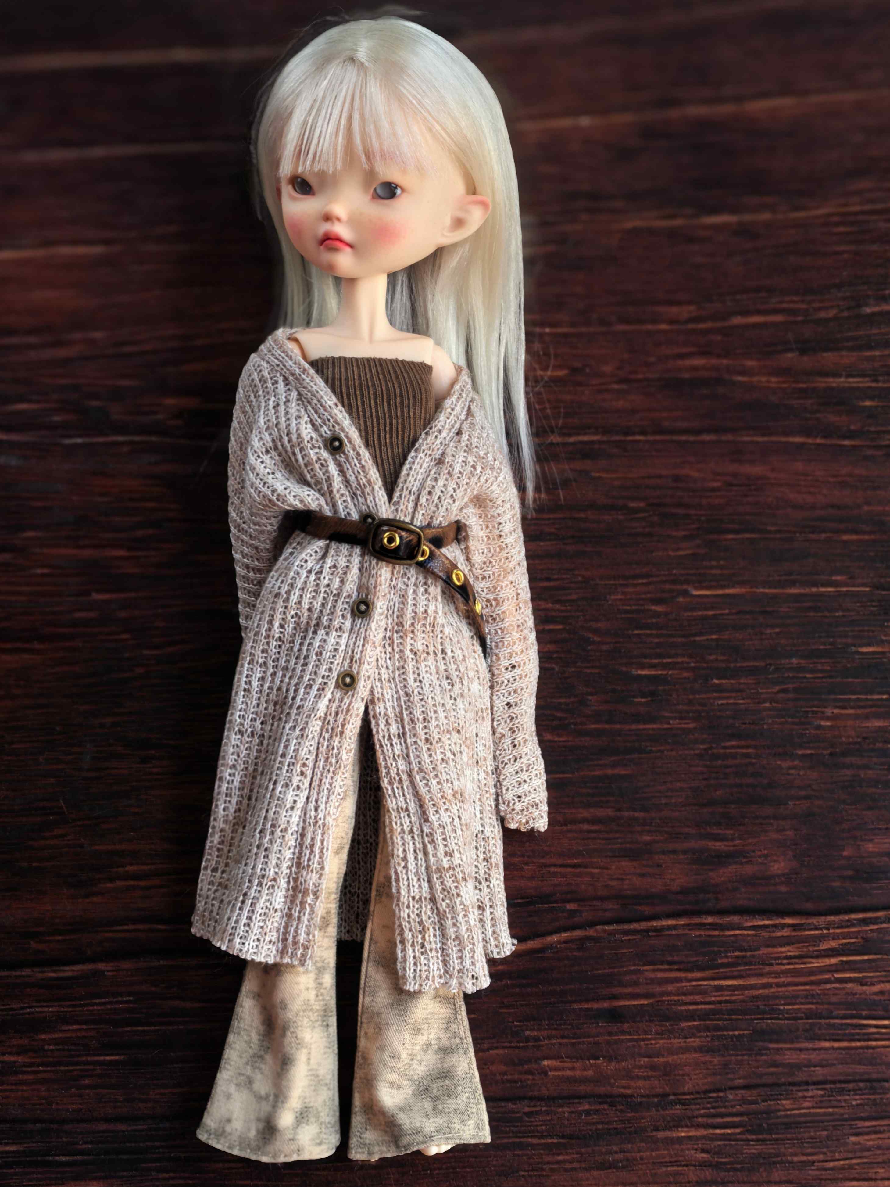 Handmade Outfit for Blythe/Obitsu,Knit Cardigan and Pants Set