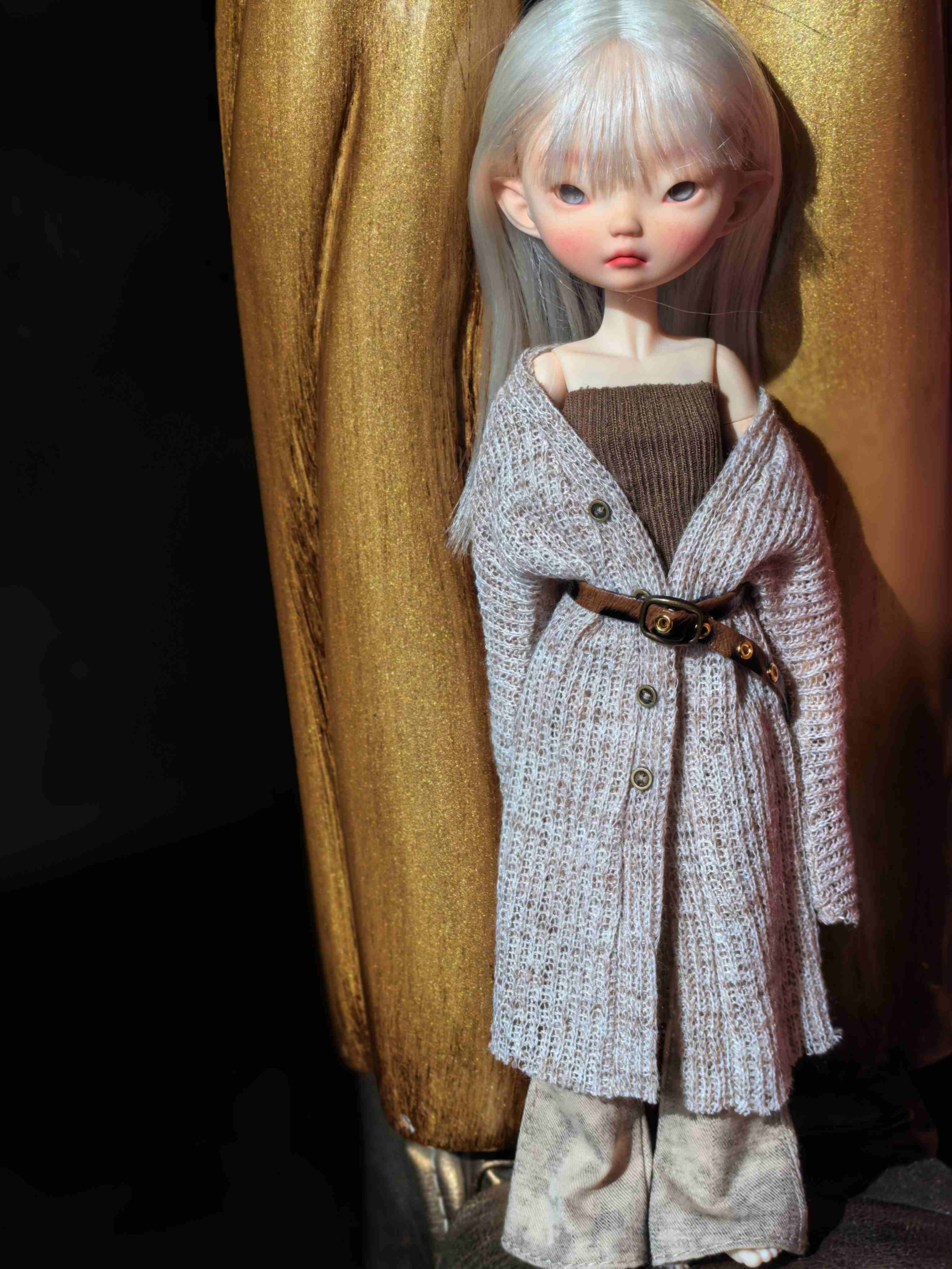 Handmade Outfit for Blythe/Obitsu,Knit Cardigan and Pants Set