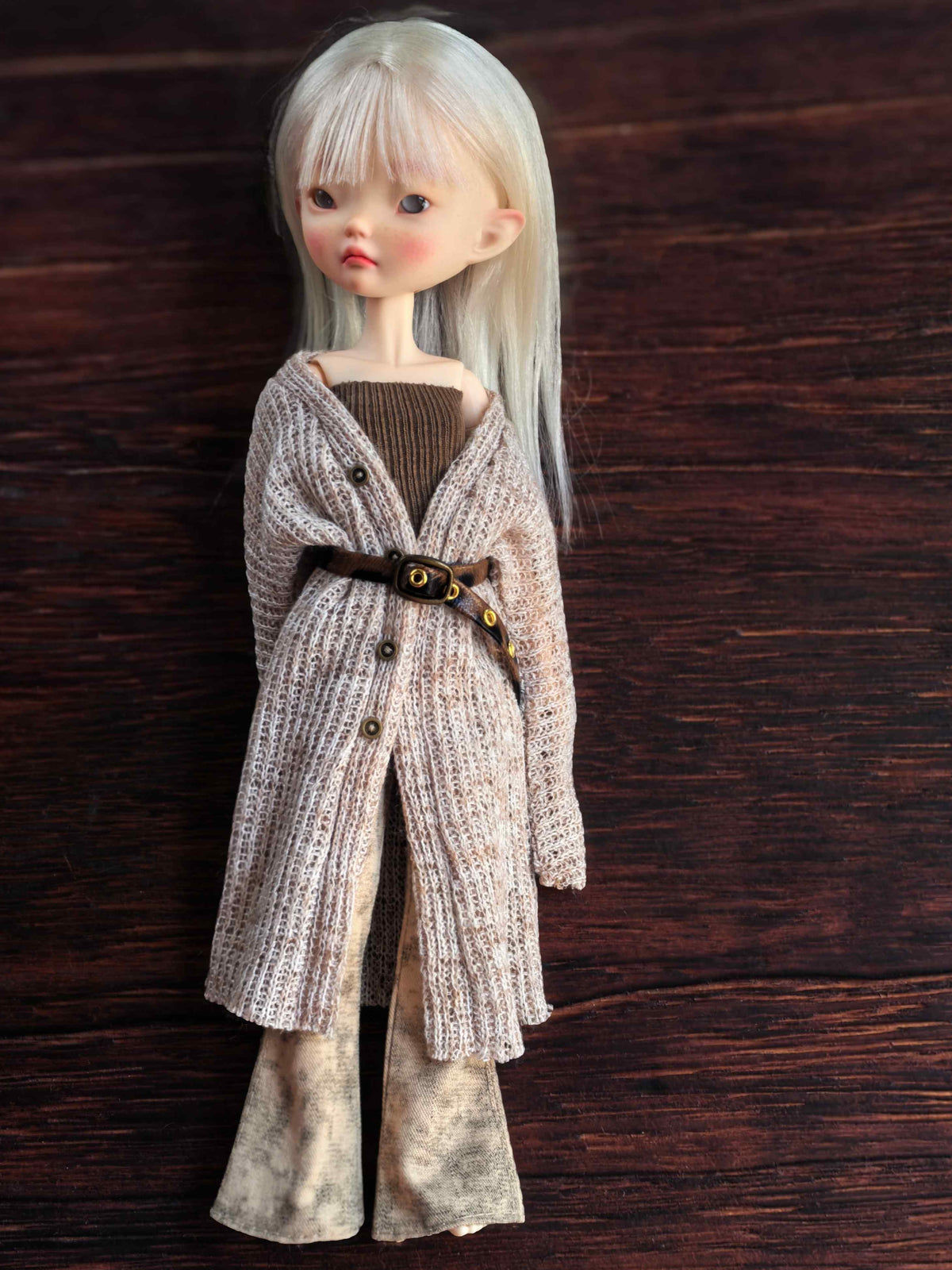Handmade Outfit for Blythe/Obitsu,Knit Cardigan and Pants Set