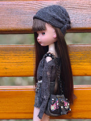 Handmade Outfit for Blythe/Obitsu,Distressed Sweater Chain Denim Set