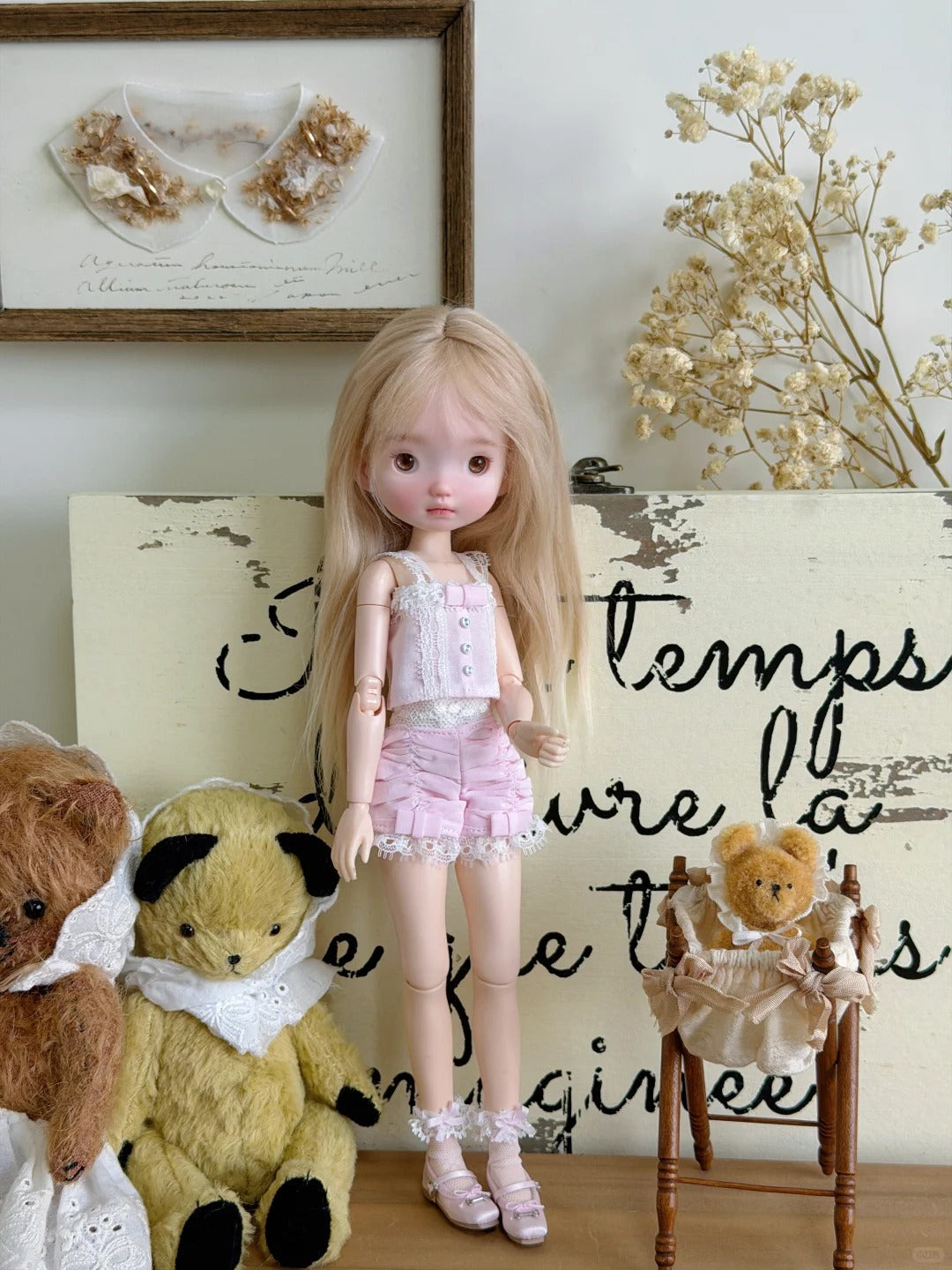 Pink Green Summer 1/6 BJD Set - Handmade Doll Clothes - ToastDoll