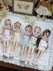 Pink Green Summer 1/6 BJD Set - Handmade Doll Clothes - ToastDoll