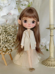 White Chic Blazer Tulle Blythe BJD Set | ToastDoll