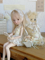 Cream Lace Tutu Blythe BJD Set - Handmade Doll Clothes - ToastDoll