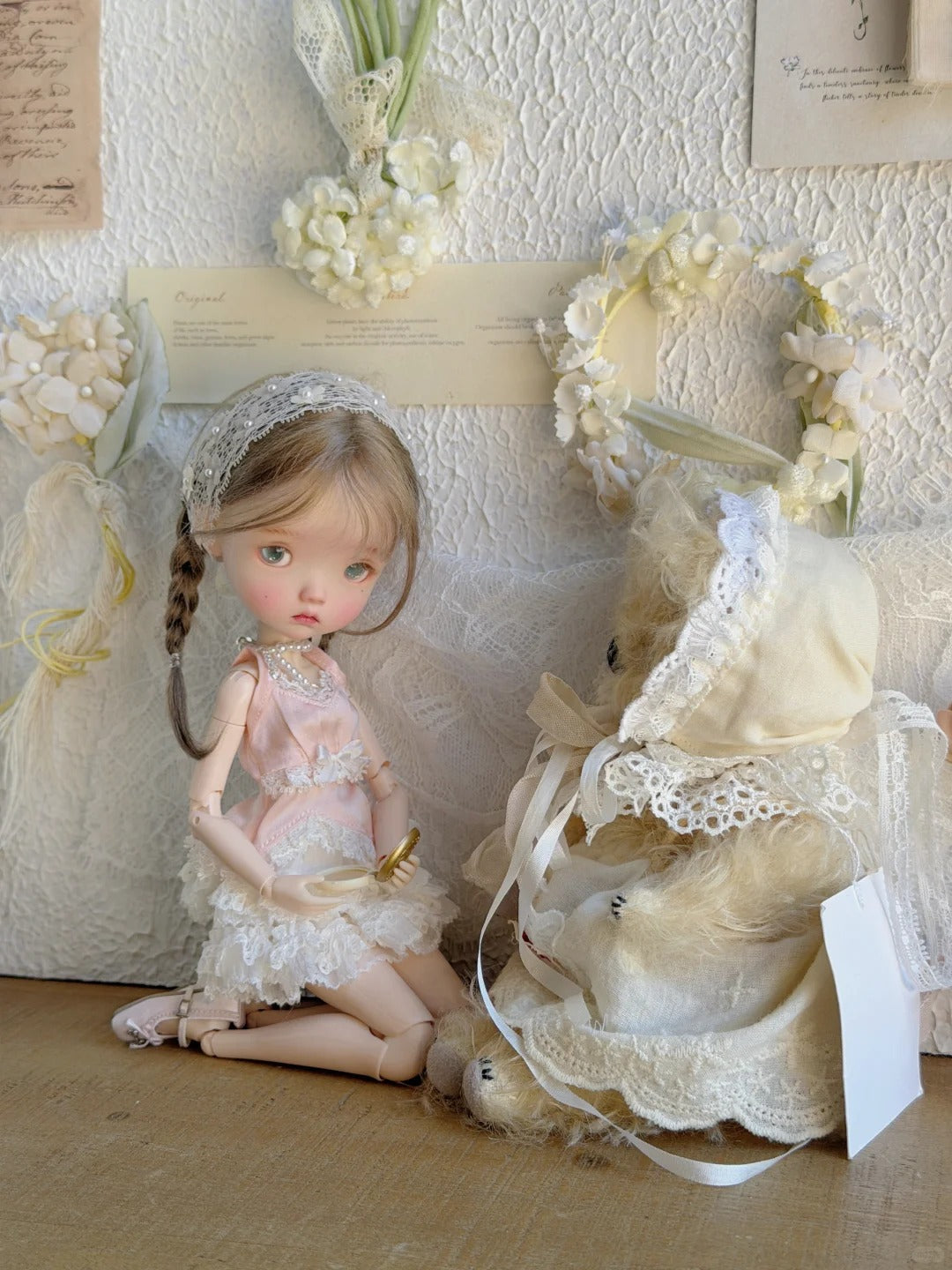 Cream Lace Tutu Blythe BJD Set - Handmade Doll Clothes - ToastDoll