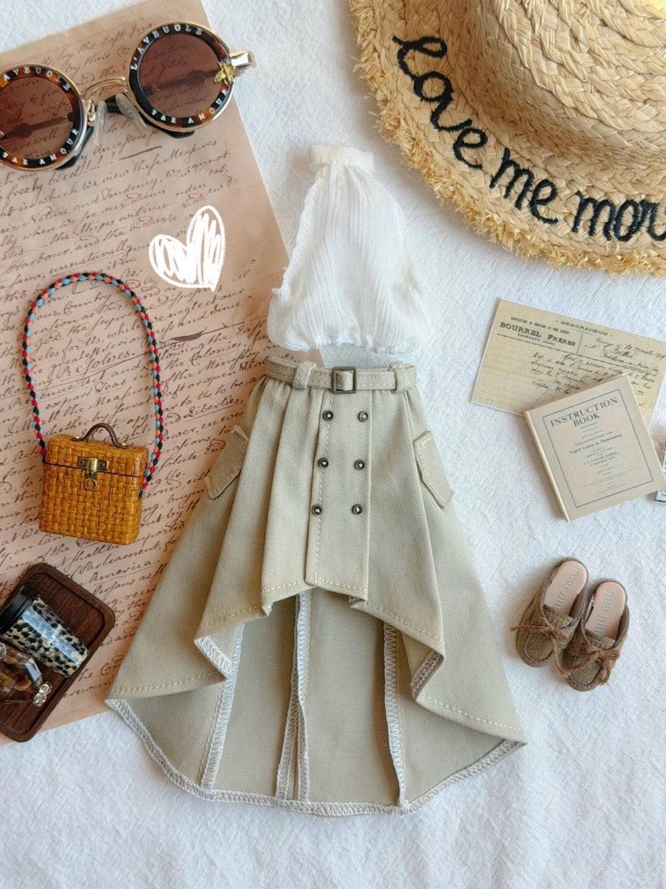 French Riviera Blythe BJD Set - Handmade Doll Clothes - ToastDoll