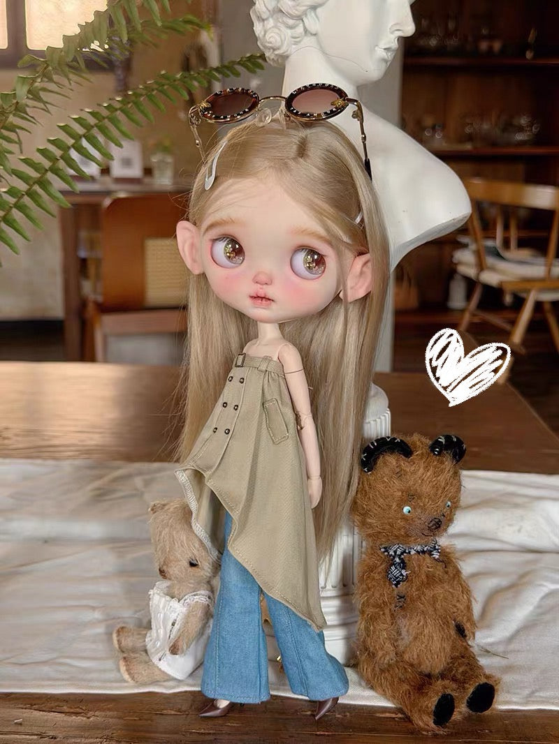 French Riviera Blythe BJD Set - Handmade Doll Clothes - ToastDoll