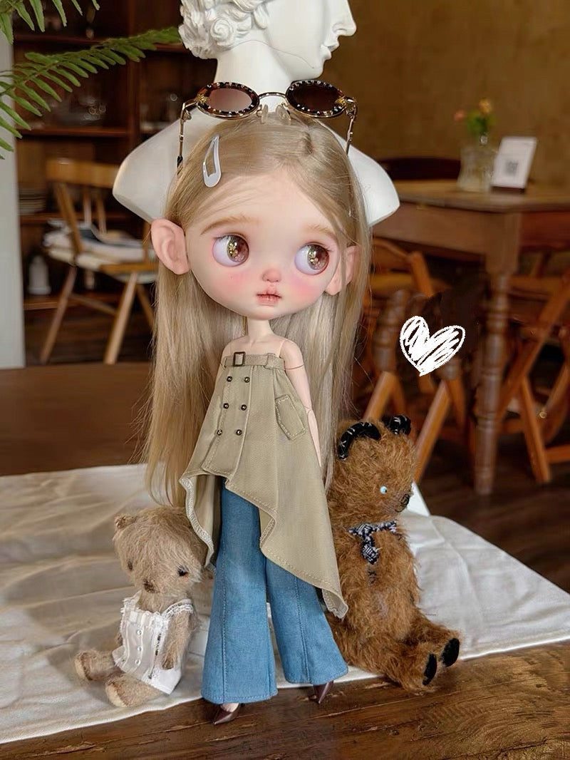 French Riviera Blythe BJD Set - Handmade Doll Clothes - ToastDoll