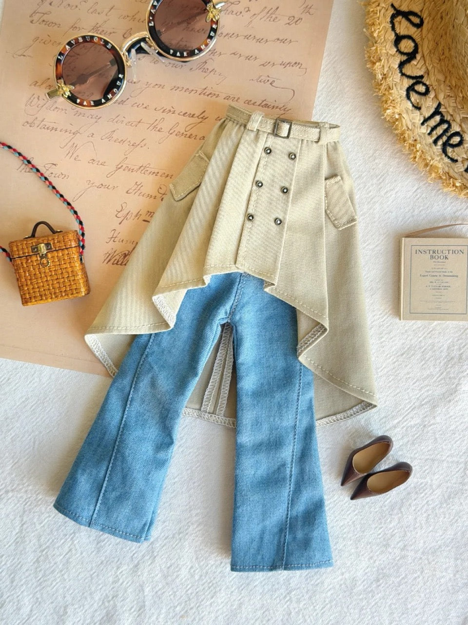French Riviera Blythe BJD Set - Handmade Doll Clothes - ToastDoll