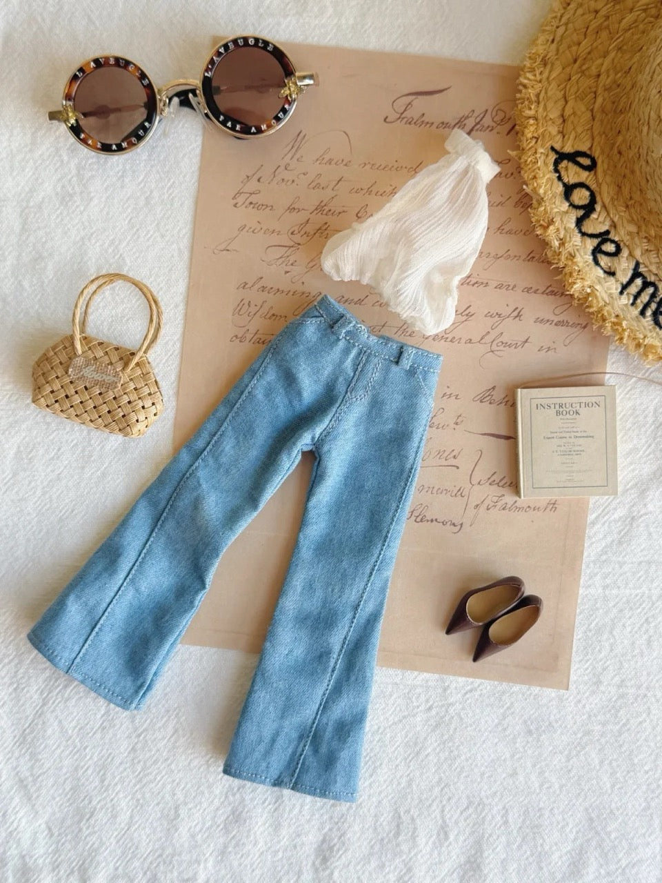 French Riviera Blythe BJD Set - Handmade Doll Clothes - ToastDoll