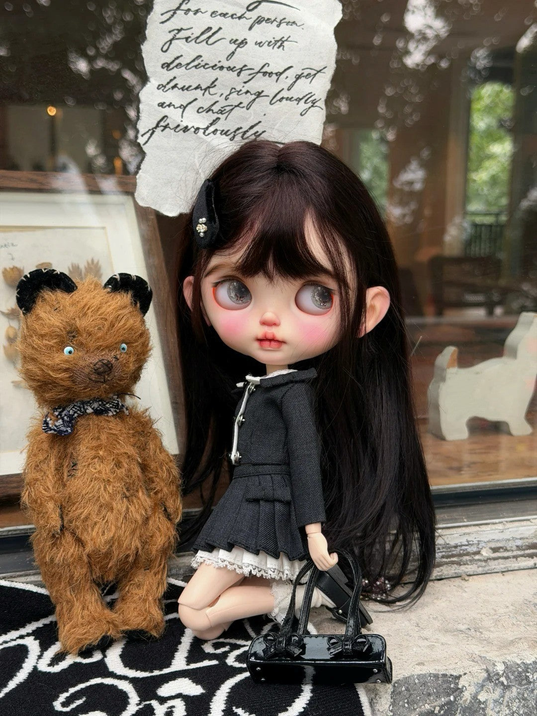 Preppy Pleated Shirt Blythe BJD Set - Handmade Doll Clothes - ToastDoll