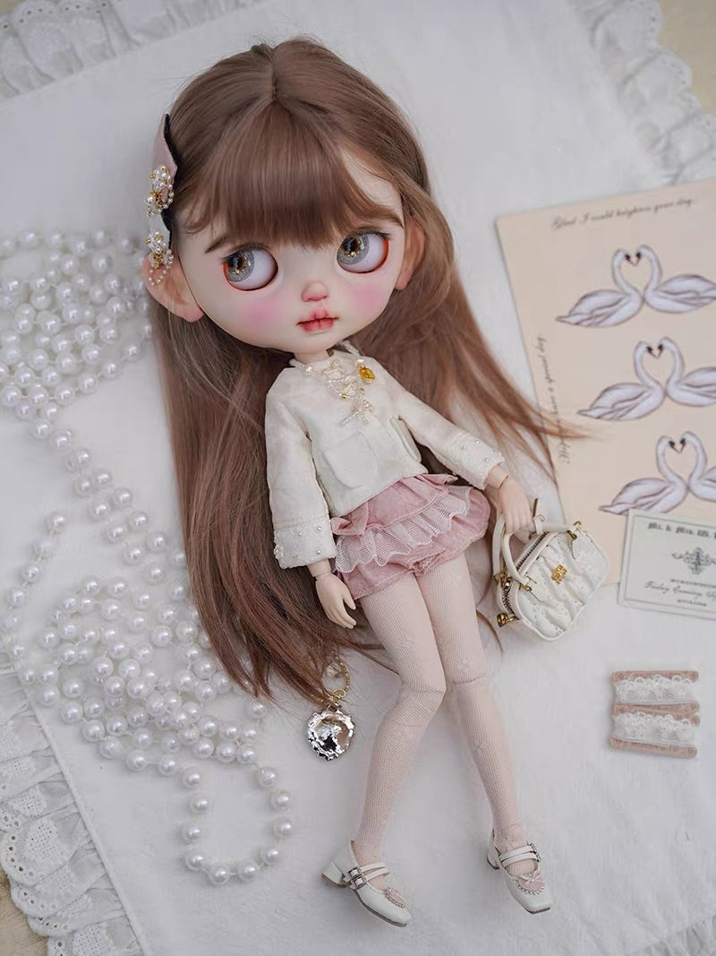 Pink White Blythe 1/6 BJD Outfit - Handmade Doll Clothes - ToastDoll
