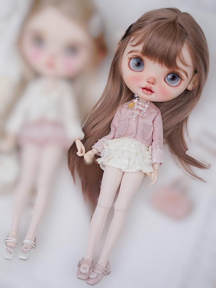 Pink White Blythe 1/6 BJD Outfit - Handmade Doll Clothes - ToastDoll