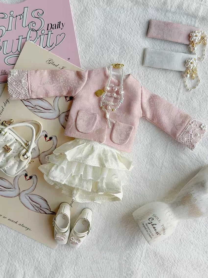 Pink White Blythe 1/6 BJD Outfit - Handmade Doll Clothes - ToastDoll