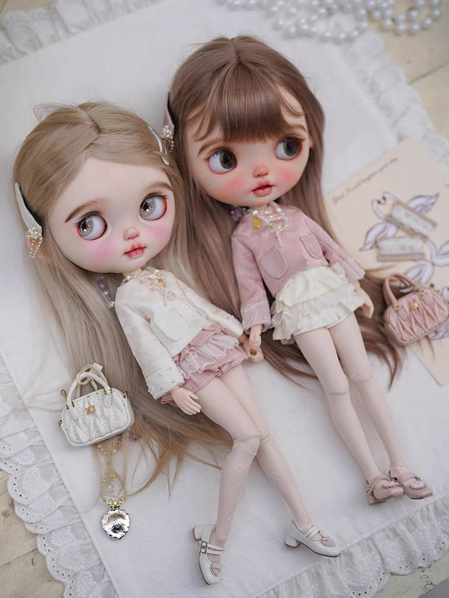 Pink White Blythe 1/6 BJD Outfit - Handmade Doll Clothes - ToastDoll