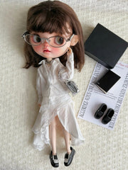 Chic Asymmetric Shirt Blythe BJD Set - Handmade Doll Clothes - ToastDoll