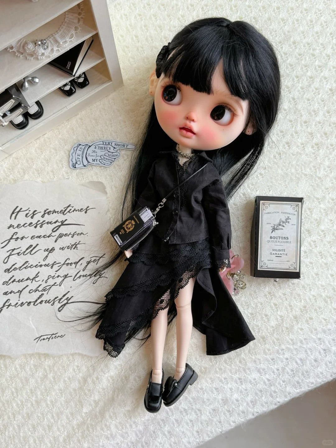Chic Asymmetric Shirt Blythe BJD Set - Handmade Doll Clothes - ToastDoll