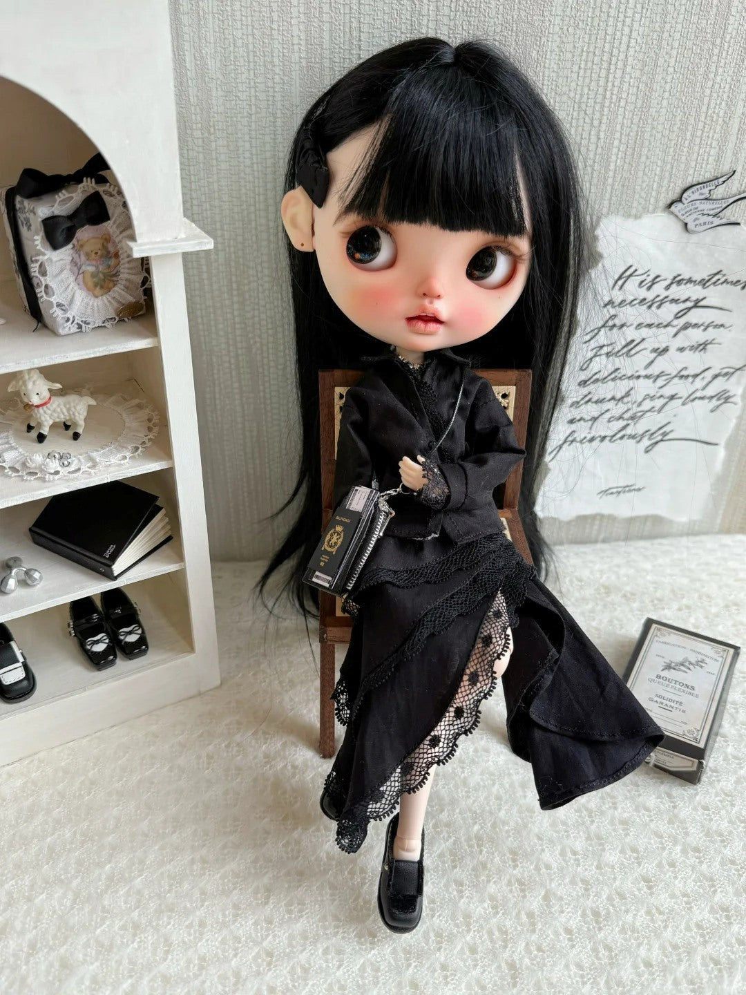 Chic Asymmetric Shirt Blythe BJD Set - Handmade Doll Clothes - ToastDoll