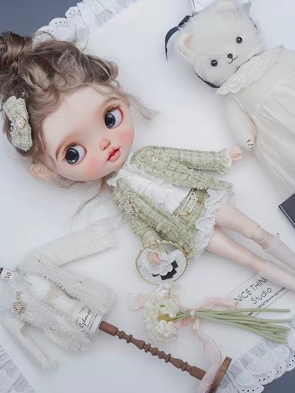 Elegant Tweed Blythe BJD Outfit - Handmade Doll Clothes - ToastDoll