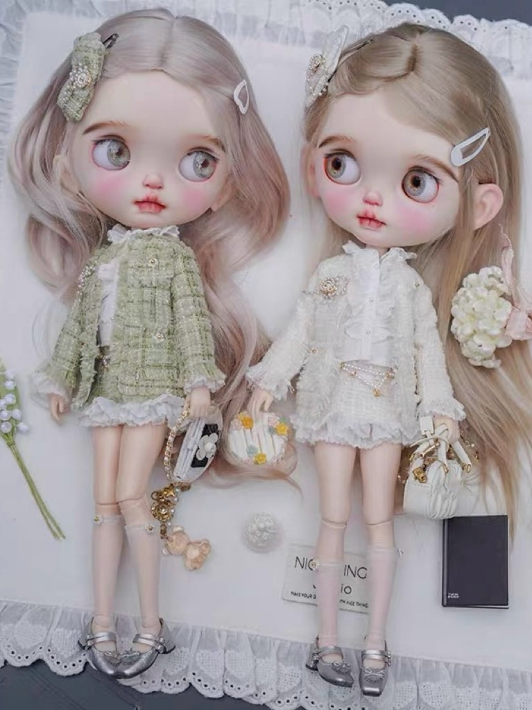 Elegant Tweed Blythe BJD Outfit - Handmade Doll Clothes - ToastDoll