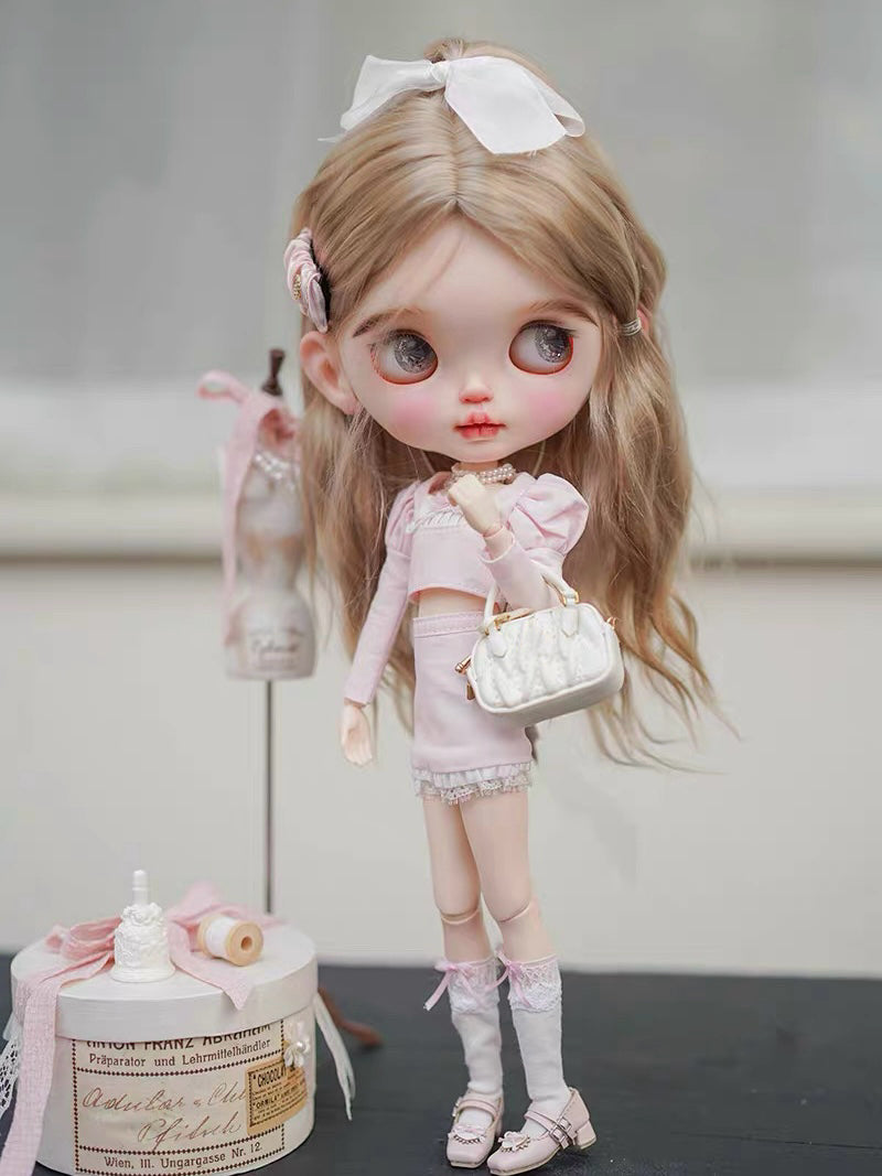 Coquette Blue Pink Blythe Outfit - Handmade Doll Clothes - ToastDoll