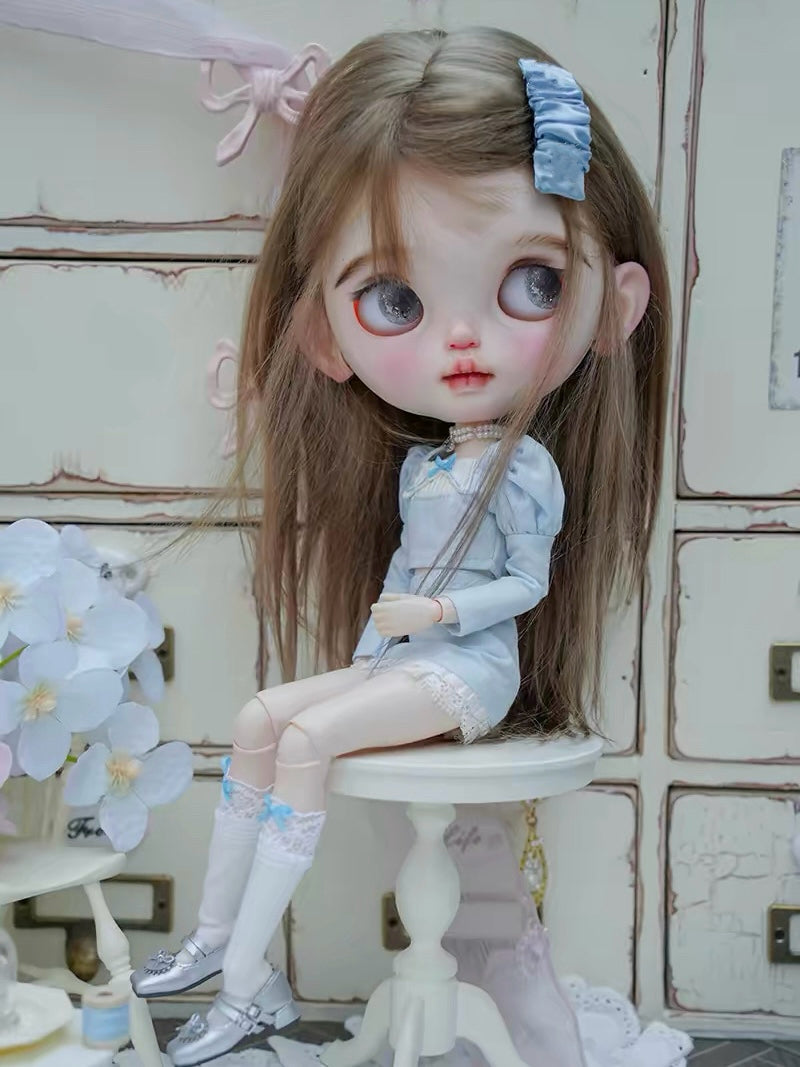 Coquette Blue Pink Blythe Outfit - Handmade Doll Clothes - ToastDoll