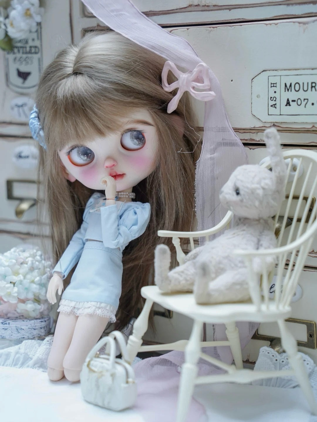 Coquette Blue Pink Blythe Outfit - Handmade Doll Clothes - ToastDoll