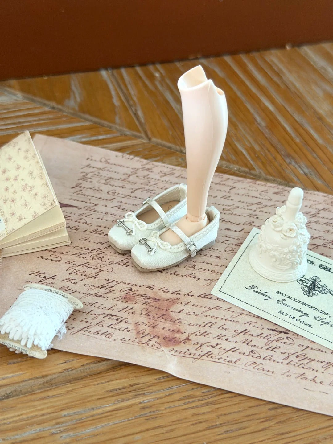 White Bow Ballet Mary Jane Blythe Flats | ToastDoll