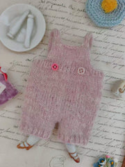 Handmade Outfit for Blythe/Pullip, Pink Knit Overalls