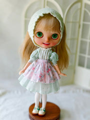 Mint Sheer Layered Blythe Outfit On Doll Display | ToastDoll