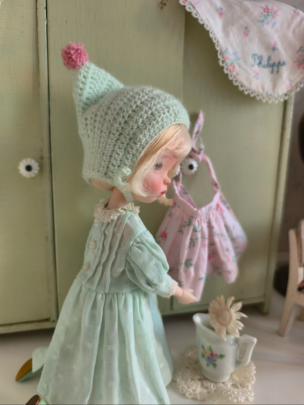 Mint Sheer Layered 1/6 BJD Outfit Side View | ToastDoll