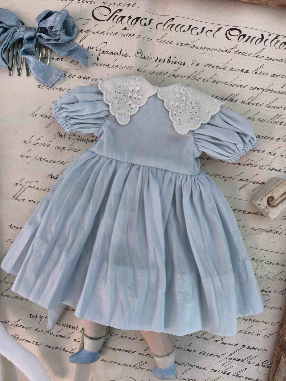 Light Blue Blythe 1/6 BJD Dress Set Flat Lay | ToastDoll