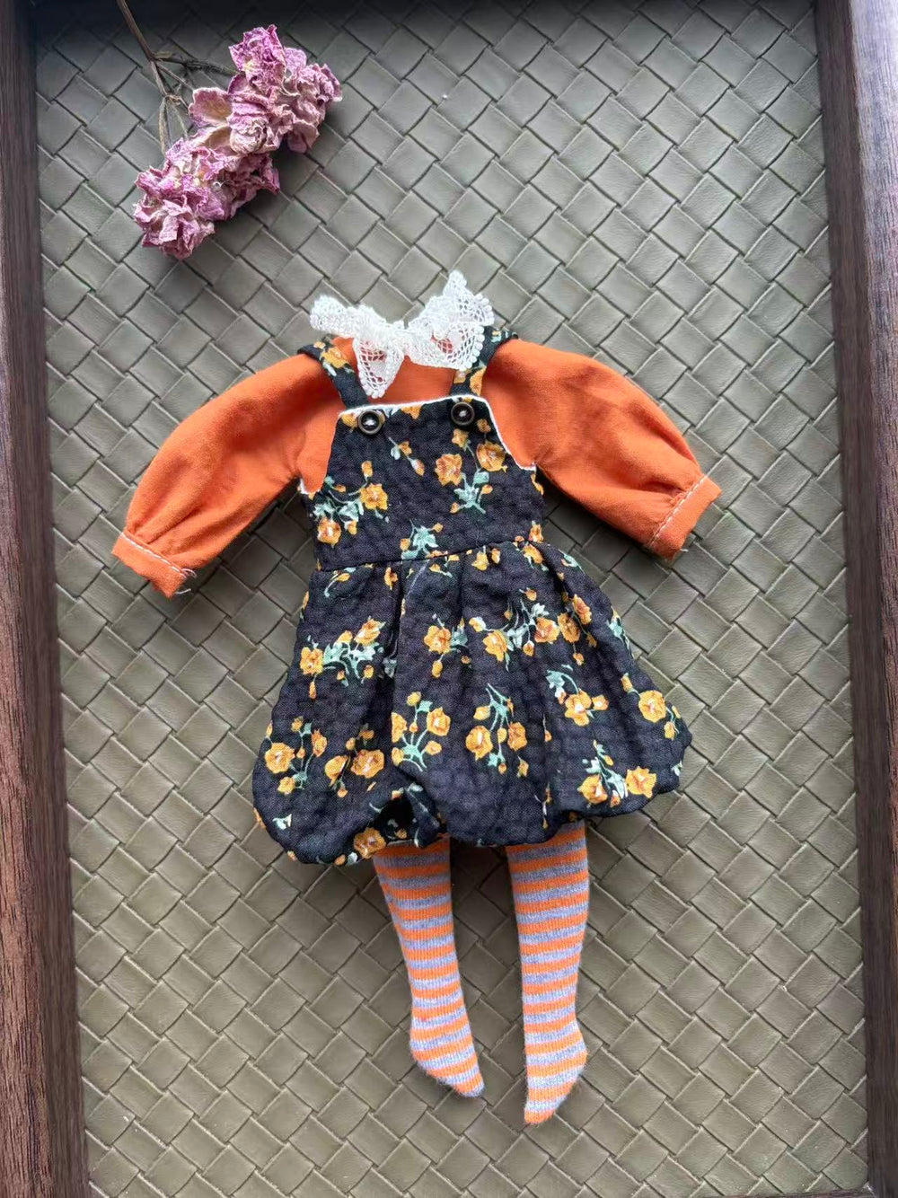 Black Cottage Floral Blythe 1/6 BJD Set | ToastDoll