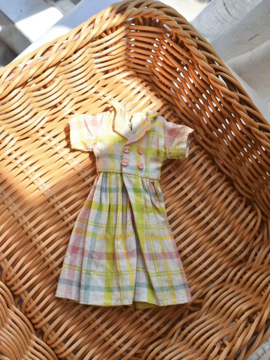 Country Plaid Blythe 1/6 BJD Dress - Handmade Doll Clothes - ToastDoll