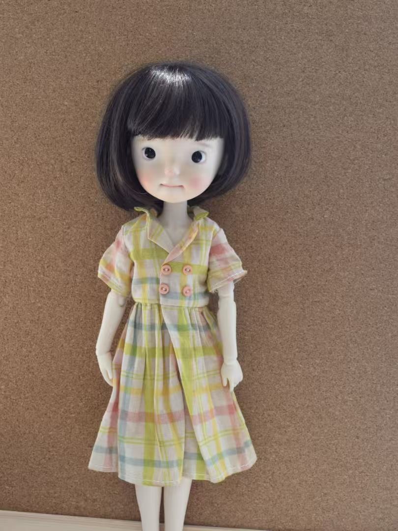 Country Plaid Blythe 1/6 BJD Dress - Handmade Doll Clothes - ToastDoll