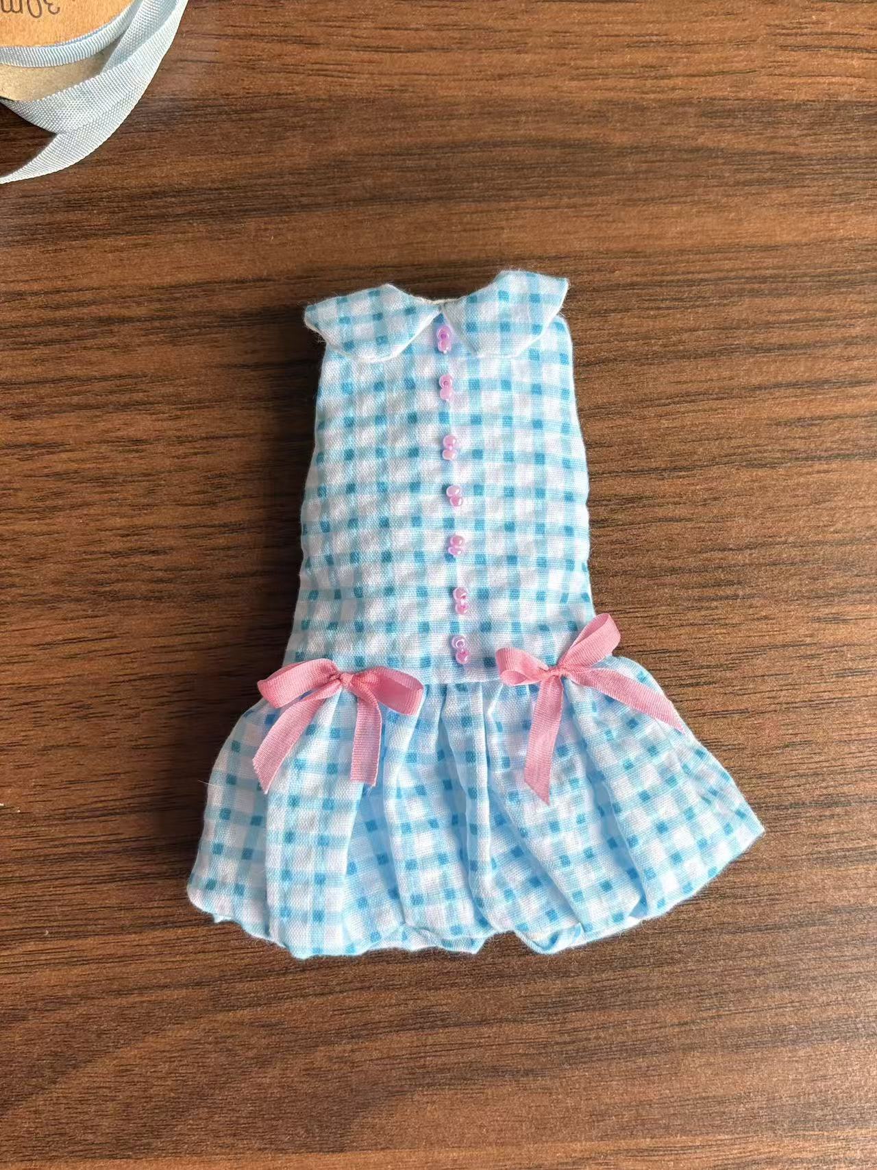 Country Plaid Blythe 1/6 BJD Dress - Handmade Doll Clothes - ToastDoll