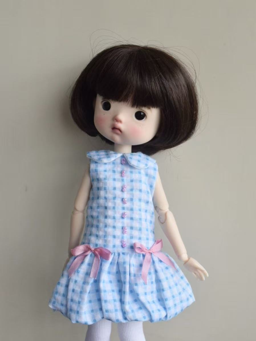 Country Plaid Blythe 1/6 BJD Dress - Handmade Doll Clothes - ToastDoll