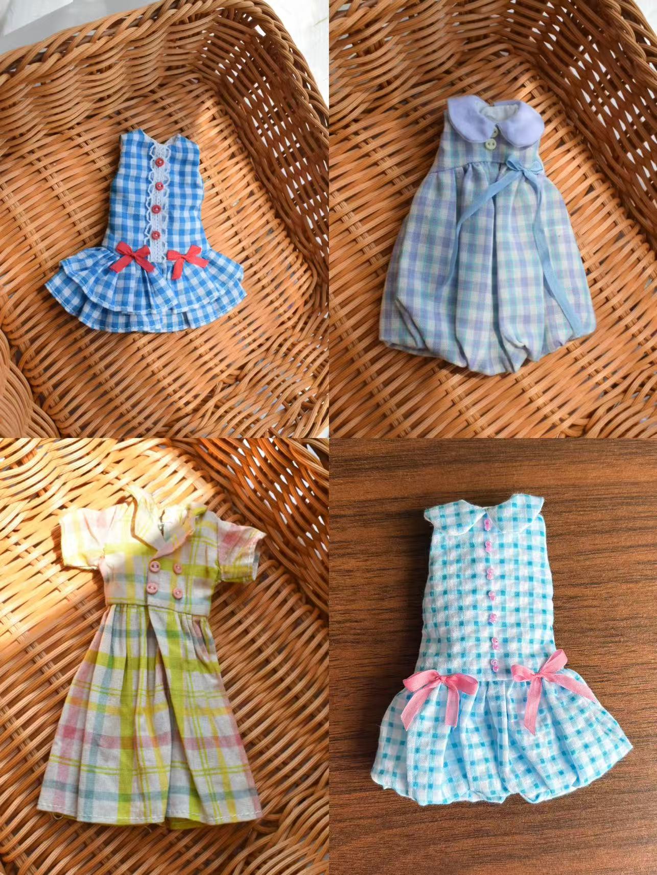 Country Plaid Blythe 1/6 BJD Dress - Handmade Doll Clothes - ToastDoll
