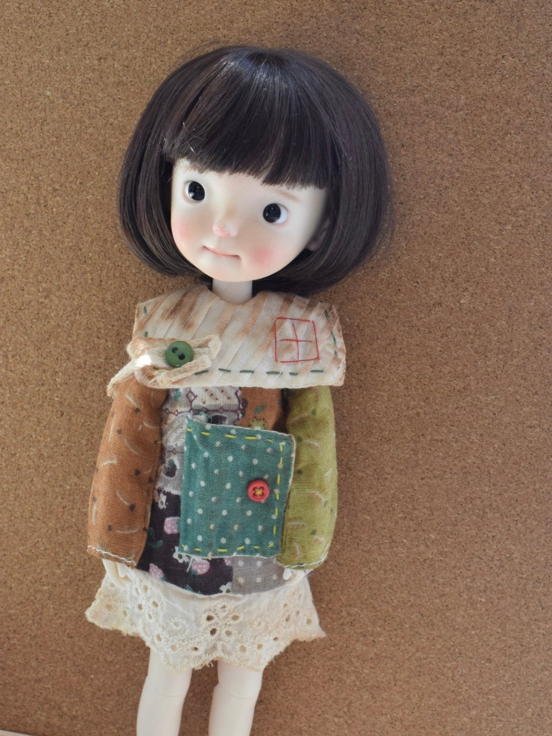 Cottage Patchwork Blythe BJD Dress - Handmade Doll Clothes - ToastDoll