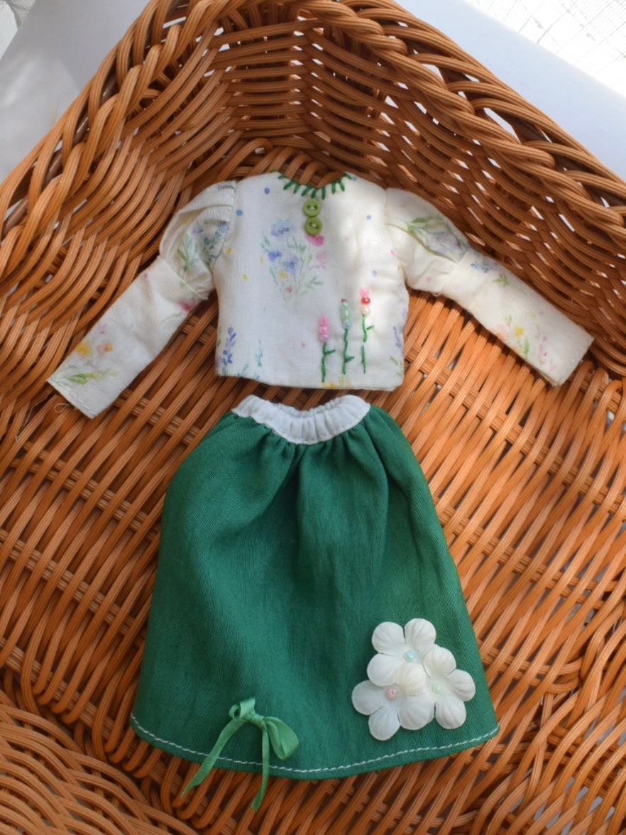 Rustic Cottage Blythe BJD Dress - Handmade Doll Clothes - ToastDoll
