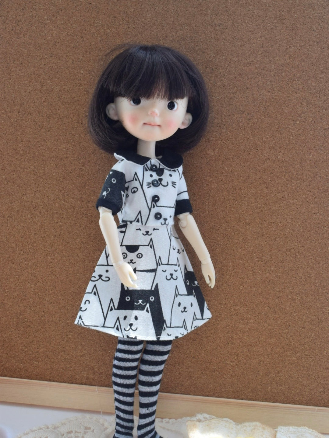 Printed Doodle Blythe BJD Dress - Handmade Doll Clothes - ToastDoll