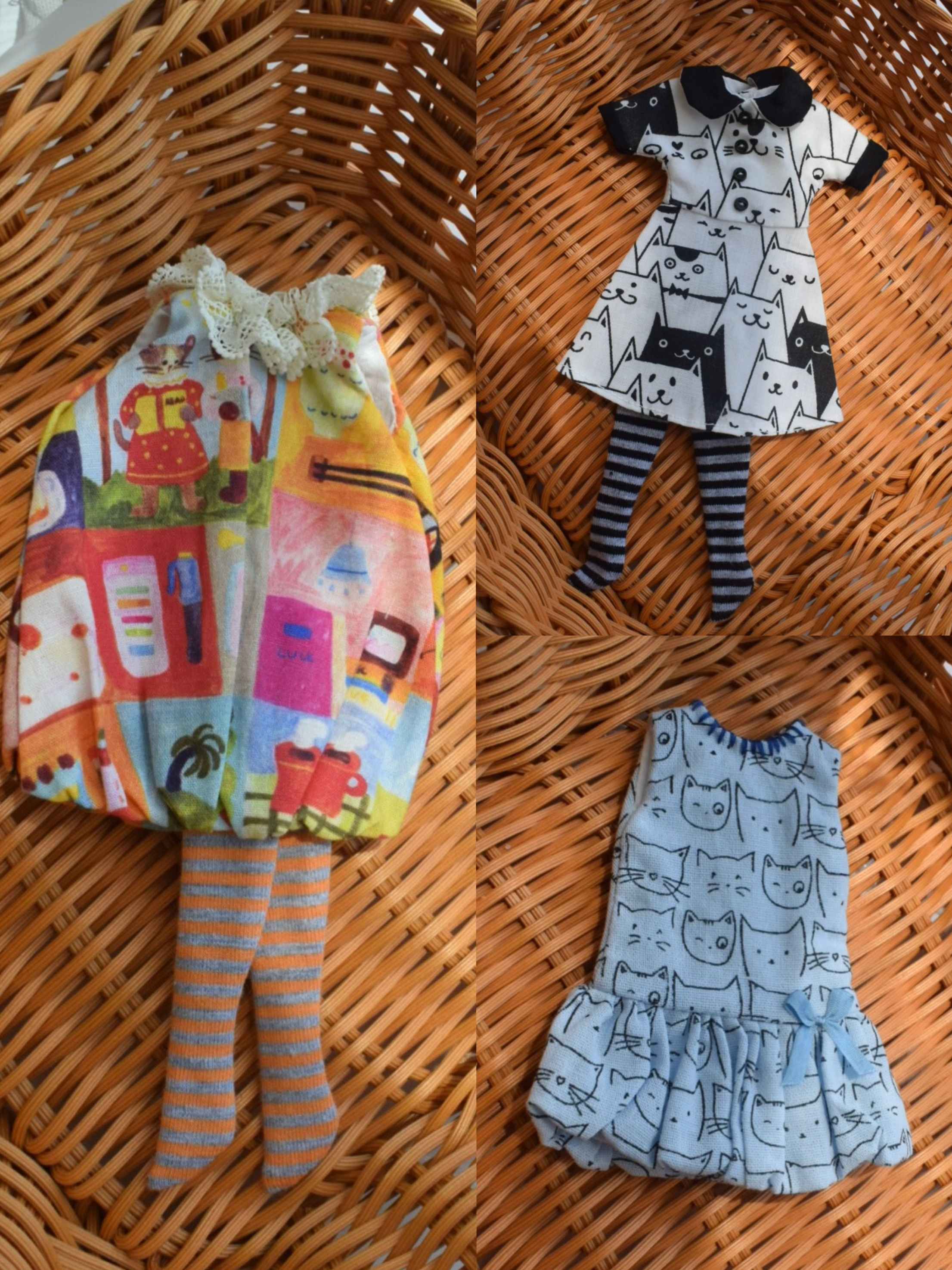 Printed Doodle Blythe BJD Dress - Handmade Doll Clothes - ToastDoll