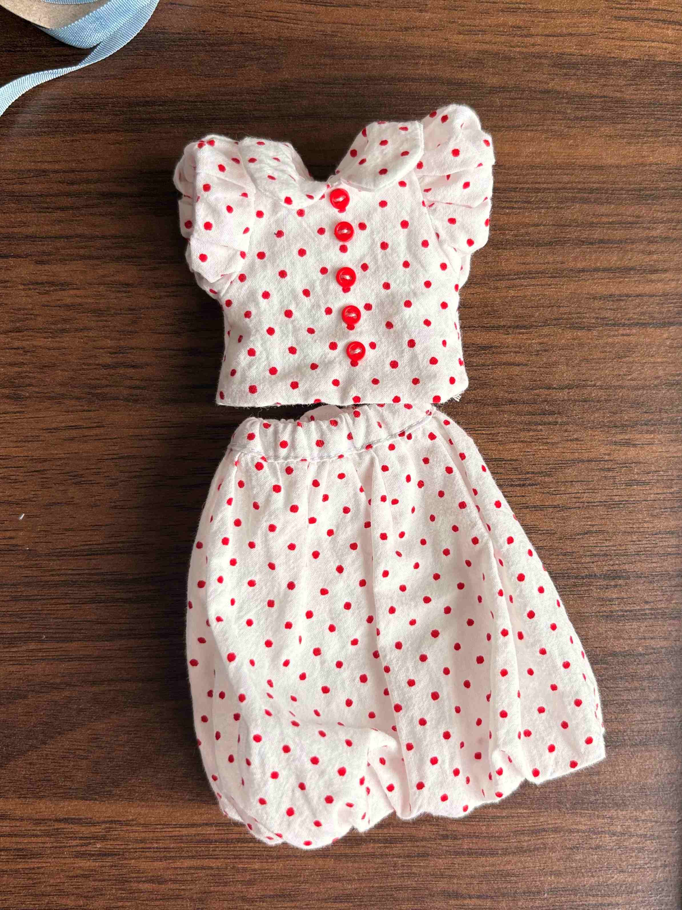 Mini Polka Dot Blythe BJD Dress - Handmade Doll Clothes - ToastDoll
